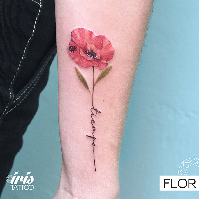 FLOR flor y nombre – Iris Tattoo