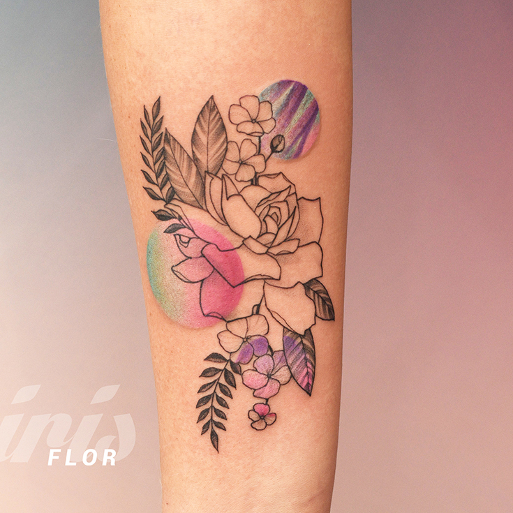 FLOR flores con color – Iris Tattoo