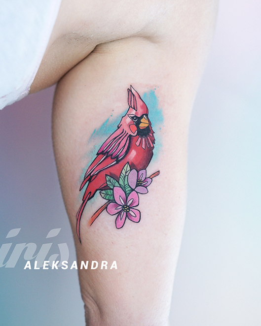ALEKSANDRA cardinal  Iris Tattoo